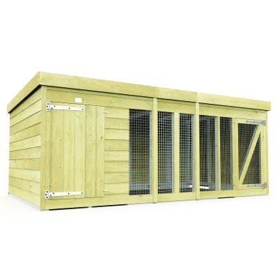 Holt 10' x 6' Pressure Treated Shiplap Dog Kennel And Run
