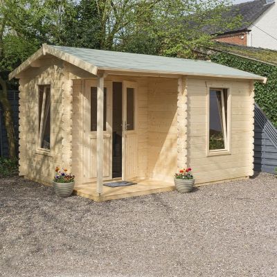 Rowlinson 4.2m x 3.3m Garden Office Log Cabin