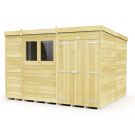 Holt 11' x 8' Double Door Shiplap Pressure Treated Modular Pent Shed