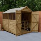 Hartwood 8' x 6' Overlap Pressure Treated Apex Shed With Extra Windows