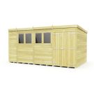 Holt 15' x 8' Double Door Shiplap Pressure Treated Modular Pent Shed