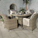RC Wentworth 4 Seater Rattan Imperial Round Dining Set