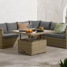 RC Wentworth 5 Seater Rattan Corner Lounging Sofa Set with Adjustable Table
