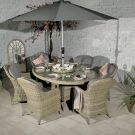 RC Wentworth 6 Seater Highback Comfort Rattan Oval Dining Set