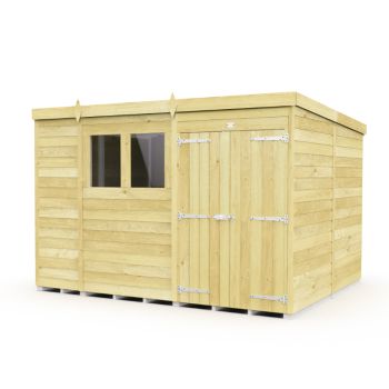 Holt 10' x 8' Double Door Shiplap Pressure Treated Modular Pent Shed