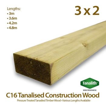 Holt Trade 3" x 2" C16 Tanalised Construction Timber - 3m