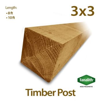 Holt Trade 3" x 3" Tanalised Timber Post - 10'