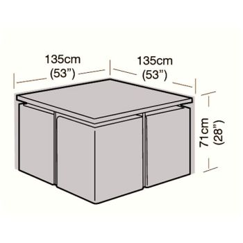 Oren Deluxe - 4 Seater Rattan Cube Set Cover - Large - 135cm