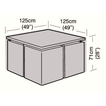 Oren Deluxe - 4 Seater Rattan Cube Set Cover - Medium - 125cm