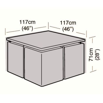 Oren Deluxe - 4 Seater Rattan Cube Set Cover - Small - 117cm