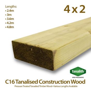 Holt Trade 4" x 2" C16 Tanalised Construction Timber - 3m