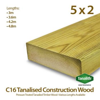 Holt Trade 5" x 2" C16 Tanalised Construction Timber - 3m