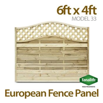 Holt Trade 6' x 4' Tanalised Euro Decorative Fence Panel