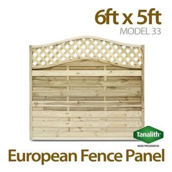 Holt Trade 6' x 5' Tanalised Euro Decorative Fence Panel