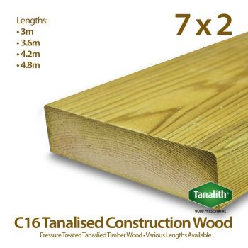 Holt Trade 7" x 2" C16 Tanalised Construction Timber - 3m