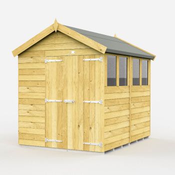 Holt 7' x 8' Double Door Shiplap Pressure Treated Modular Apex Shed