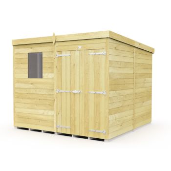 Holt 7' x 8' Double Door Shiplap Pressure Treated Modular Pent Shed