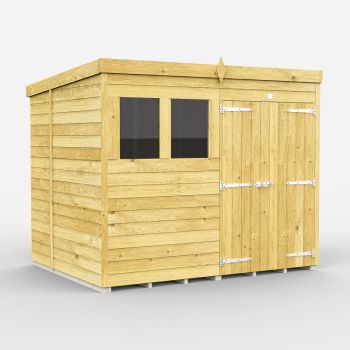 Holt 8' x 7' Double Door Shiplap Pressure Treated Modular Pent Shed