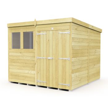 Holt 8' x 8' Double Door Shiplap Pressure Treated Modular Pent Shed