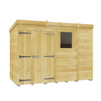 Holt 9' x 5' Double Door Shiplap Pressure Treated Modular Pent Shed