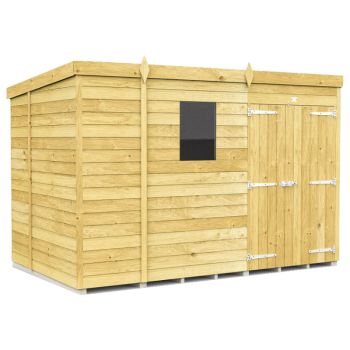 Holt 9' x 7' Double Door Shiplap Pressure Treated Modular Pent Shed
