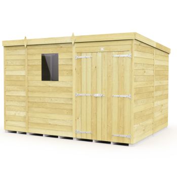 Holt 9' x 8' Double Door Shiplap Pressure Treated Modular Pent Shed