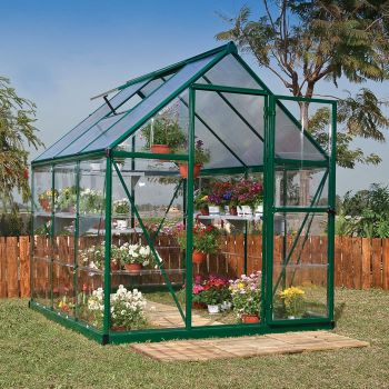 Palram - Canopia 6' x 6' Nature Hybrid Green Polycarbonate Greenhouse