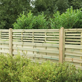 Hartwood 5' x 6' Horizontal Weave Fence Panel With Slatted Top