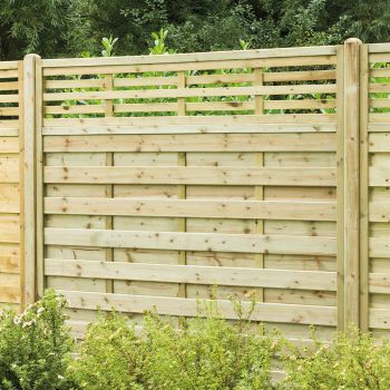Hartwood 6' x 6' Horizontal Weave Fence Panel With Slatted Top