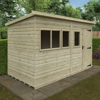 Redlands 6' x 12' Pressure Treated Deluxe Shiplap Pent Shed
