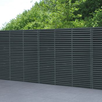 Hartwood 6' x 6' Contemporary Double Slatted Fence Panel - Grey