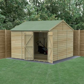 Hartwood 10' x 10' Pressure Treated Double Door Windowless Shiplap Reverse Apex Shed