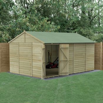 Hartwood 15' x 10' Pressure Treated Double Door Windowless Shiplap Reverse Apex Shed