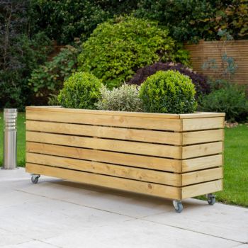 Hartwood Linear Planter With Wheels