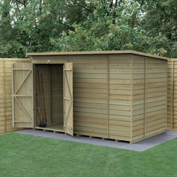 Hartwood Life Time 10' x 6' Double Door Windowless Overlap Pressure Treated Pent Shed