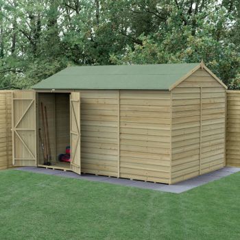 Hartwood Life Time 12' x 8' Double Door Windowless Overlap Pressure Treated Reverse Apex Shed