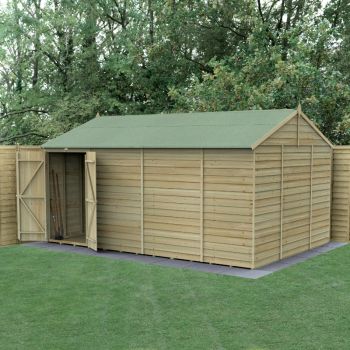 Hartwood Life Time 15' x 10' Double Door Windowless Overlap Pressure Treated Reverse Apex Shed