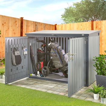 Hex Living 6' x 3' Bromley Double Door Metal Storage Unit - Anthracite Grey