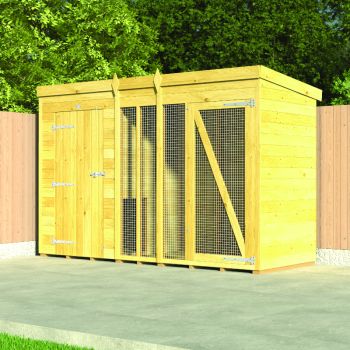Holt 10' x 6' Pressure Treated Shiplap Full Height Dog Kennel And Run