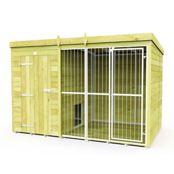 Holt 10' x 6' Pressure Treated Shiplap Full Height Dog Kennel And Run With Bars
