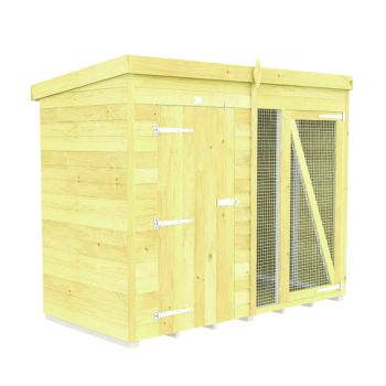 Holt 8' x 4' Pressure Treated Shiplap Full Height Dog Kennel And Run