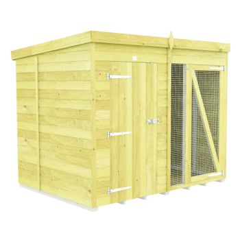 Holt 8' x 6' Pressure Treated Shiplap Full Height Dog Kennel And Run