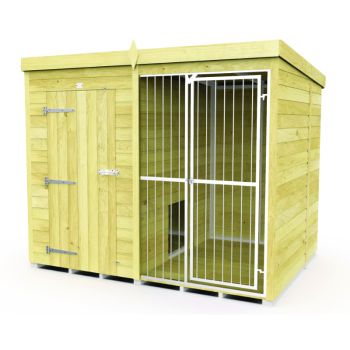 Holt 8' x 6' Pressure Treated Shiplap Full Height Dog Kennel And Run With Bars