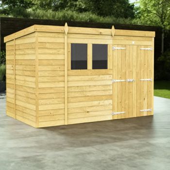 Holt 10' x 6' Double Door Shiplap Pressure Treated Modular Pent Shed
