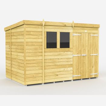 Holt 10' x 7' Double Door Shiplap Pressure Treated Modular Pent Shed