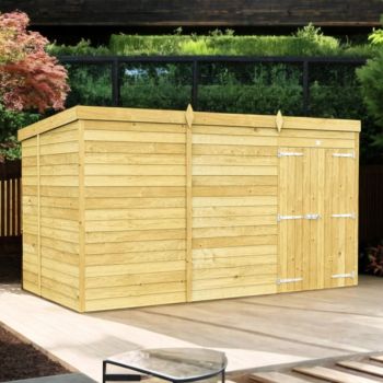 Holt 12' x 6' Double Door Shiplap Pressure Treated Modular Pent Shed