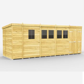 Holt 17' x 6' Double Door Shiplap Pressure Treated Modular Pent Shed