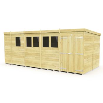 Holt 17' x 8' Double Door Shiplap Pressure Treated Modular Pent Shed