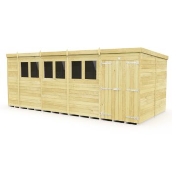 Holt 18' x 8' Double Door Shiplap Pressure Treated Modular Pent Shed