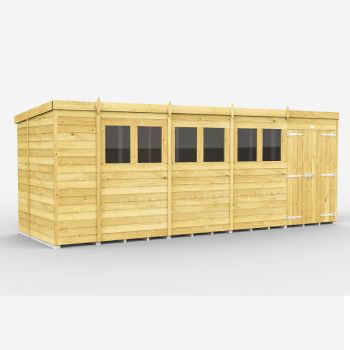 Holt 19' x 6' Double Door Shiplap Pressure Treated Modular Pent Shed